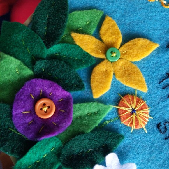 Embroidered Felt Wall Decor 6 inch - Picture 3 of 3